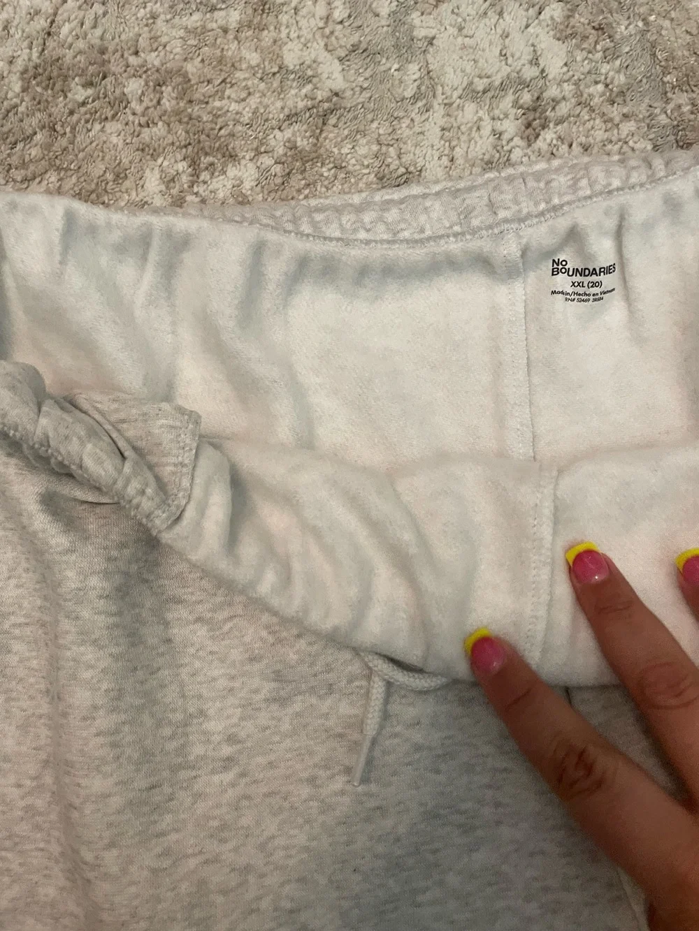 No Boundaries Heather Gray Drawstring Foldover lace Shorts size XXL-NWT